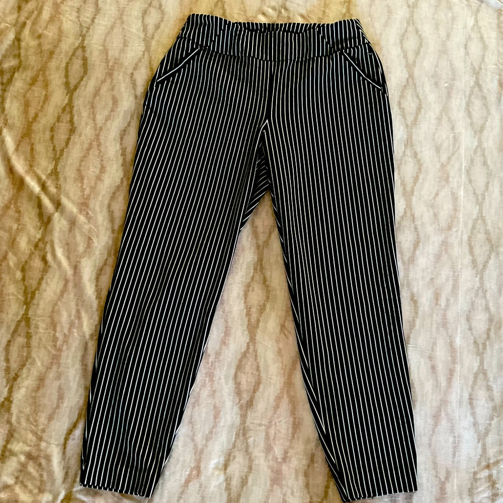 BEETLEJUICE BLACK AND WHITE STRIPED PANTS FROM EST 1946!  Size 14/16